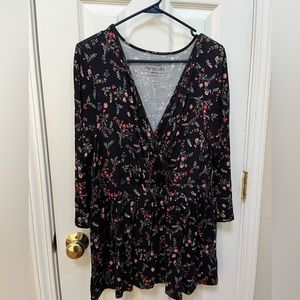 Floral wrap babydoll top